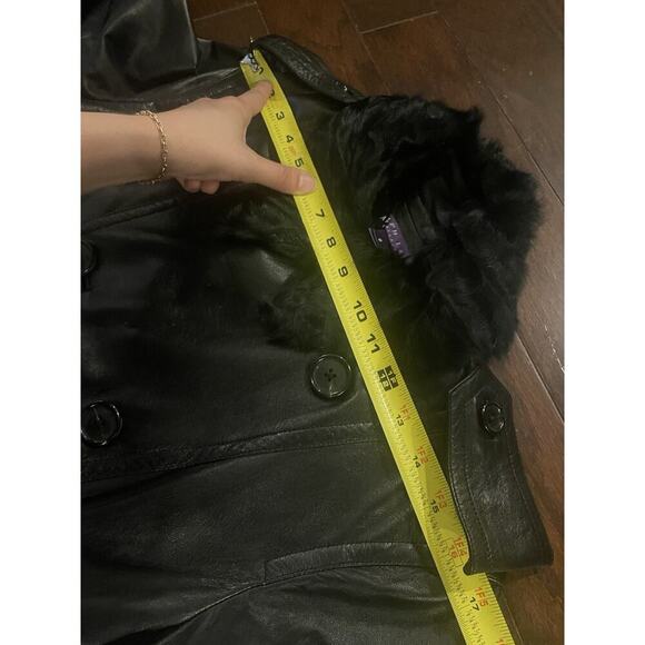 Ralph Lauren Collection Leather Trench Coat Lambskin Shearling Fur Runway Long 8 - Picture 14 of 16